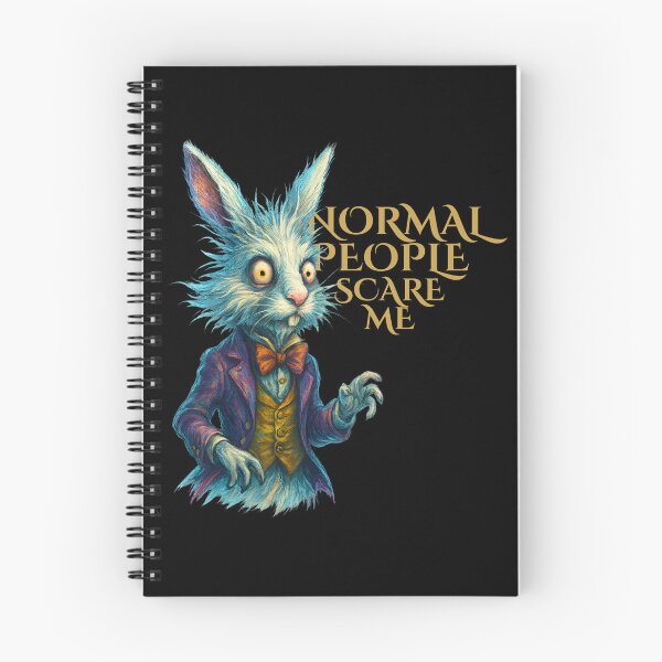 Item preview, Normal People Scare Me – Crazy Rabbit Fantasy Statement Illustration designed and sold by SVALANART.
