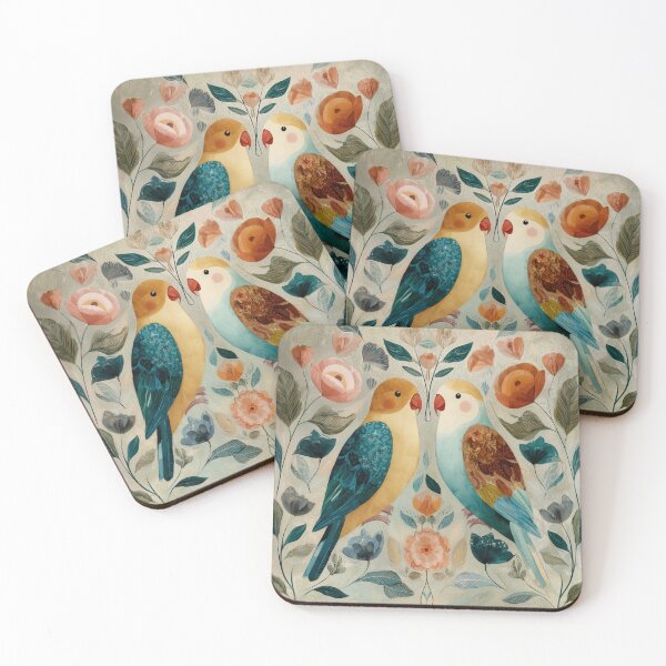 Item preview, Two Love Birds In Scandinavian Art designed and sold by Rtymer.