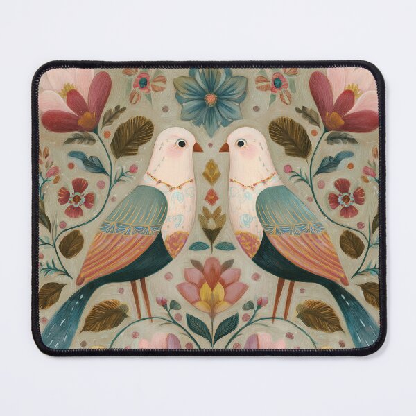 Item preview, Two Love Birds In Scandinavian Art designed and sold by Rtymer.