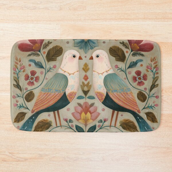 Item preview, Two Love Birds In Scandinavian Art designed and sold by Rtymer.