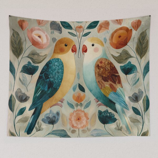 Item preview, Two Love Birds In Scandinavian Art designed and sold by Rtymer.