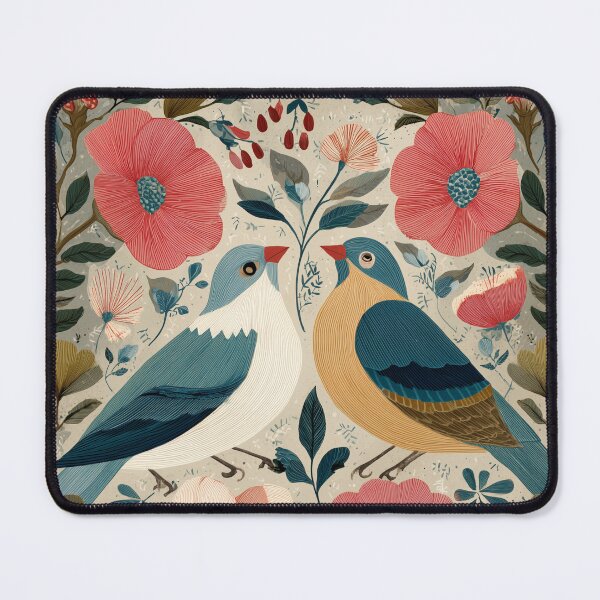 Item preview, Two Love Birds In Scandinavian Art designed and sold by Rtymer.