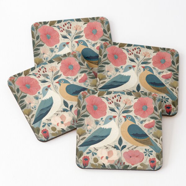 Item preview, Two Love Birds In Scandinavian Art designed and sold by Rtymer.