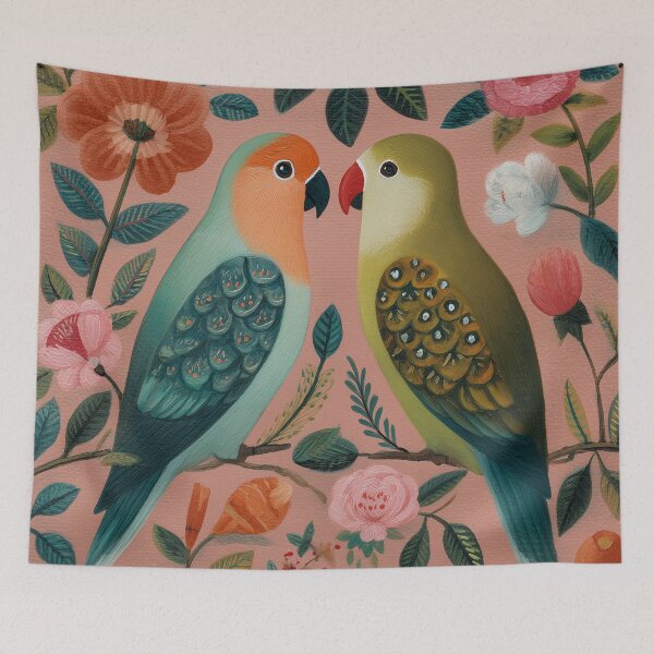 Item preview, Two Love Birds In Scandinavian Art designed and sold by Rtymer.