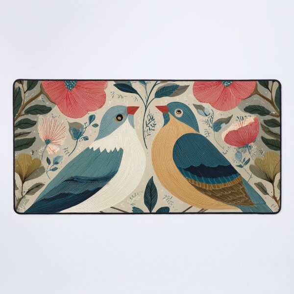 Item preview, Two Love Birds In Scandinavian Art designed and sold by Rtymer.