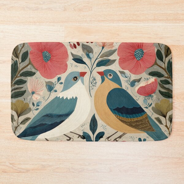 Item preview, Two Love Birds In Scandinavian Art designed and sold by Rtymer.
