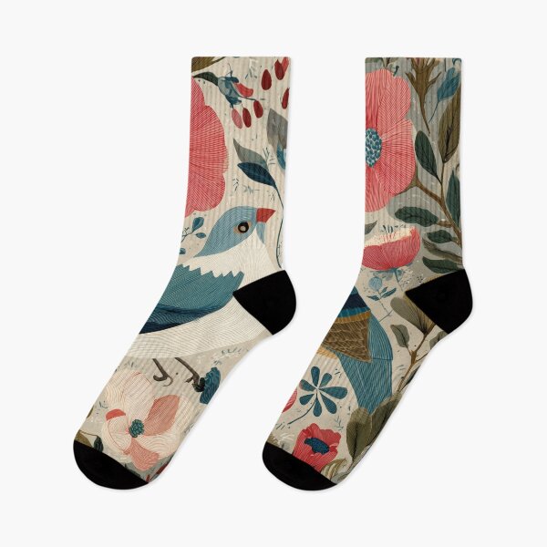 Item preview, Two Love Birds In Scandinavian Art designed and sold by Rtymer.