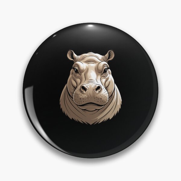 Item preview, Stylized Hippo Head Illustration designed and sold by Timowo Studio | Fine Line Wildlife Art & Modern Nature Graphics.