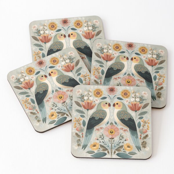 Item preview, Two Love Birds In Scandinavian Art designed and sold by Rtymer.