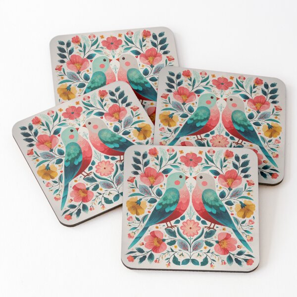 Item preview, Two Love Birds In Scandinavian Art designed and sold by Rtymer.