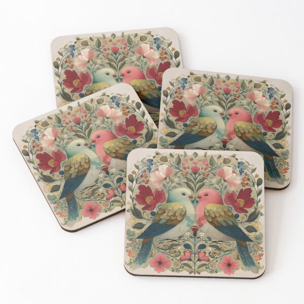 Item preview, Two Love Birds In Scandinavian Art designed and sold by Rtymer.