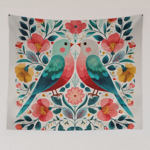 Item preview, Two Love Birds In Scandinavian Art designed and sold by Rtymer.