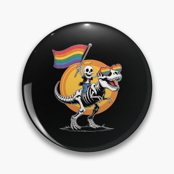 Item preview, LGBTQ Skeleton Dinosaur Pride Flag Rainbow Gay Queer designed and sold by FadeOfThrone.