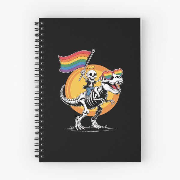 Item preview, LGBTQ Skeleton Dinosaur Pride Flag Rainbow Gay Queer designed and sold by FadeOfThrone.