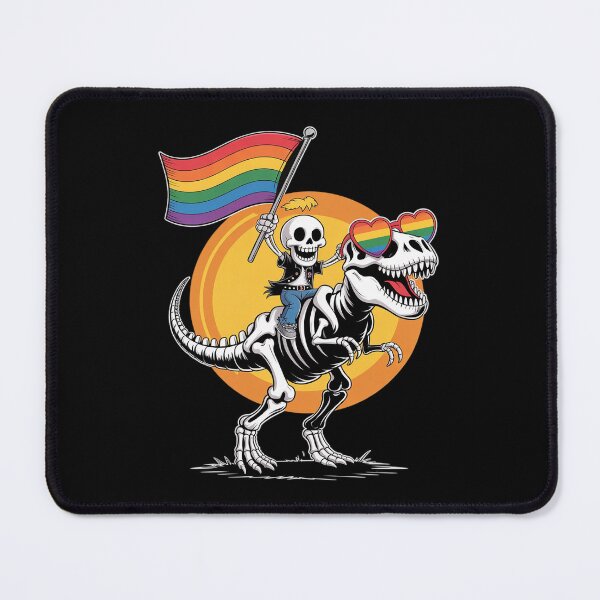 Item preview, LGBTQ Skeleton Dinosaur Pride Flag Rainbow Gay Queer designed and sold by FadeOfThrone.