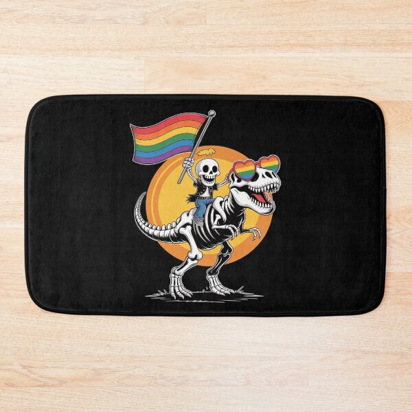 Item preview, LGBTQ Skeleton Dinosaur Pride Flag Rainbow Gay Queer designed and sold by FadeOfThrone.
