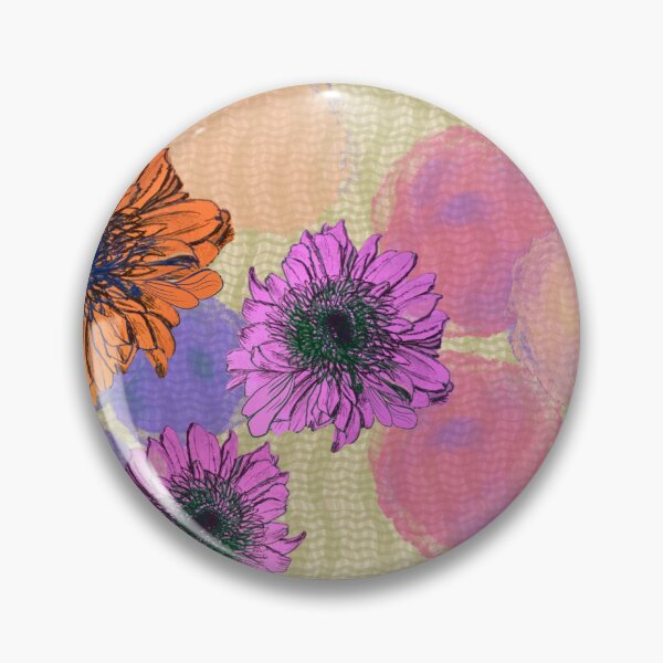 Item preview, Hand-Drawn Floral Craft Maximalist Pattern – Bold Pink & Orange Botanical Illustration designed and sold by Sole-e-Vento-Studio.
