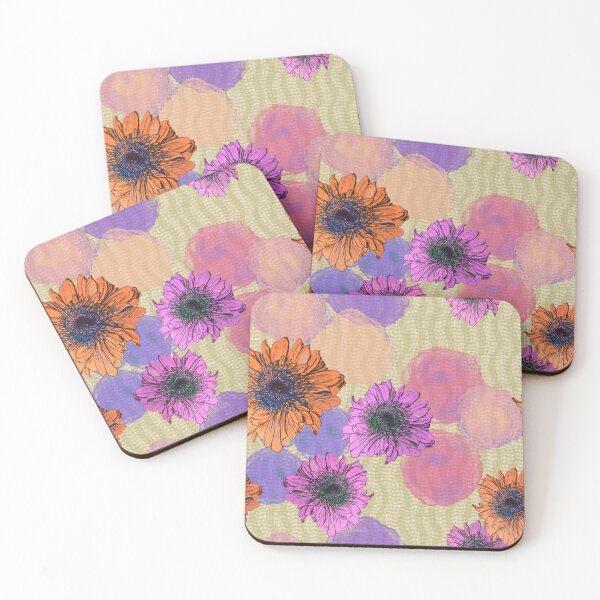 Item preview, Hand-Drawn Floral Craft Maximalist Pattern – Bold Pink & Orange Botanical Illustration designed and sold by Sole-e-Vento-Studio.