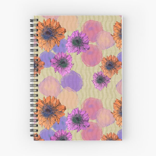 Item preview, Hand-Drawn Floral Craft Maximalist Pattern – Bold Pink & Orange Botanical Illustration designed and sold by Sole-e-Vento-Studio.