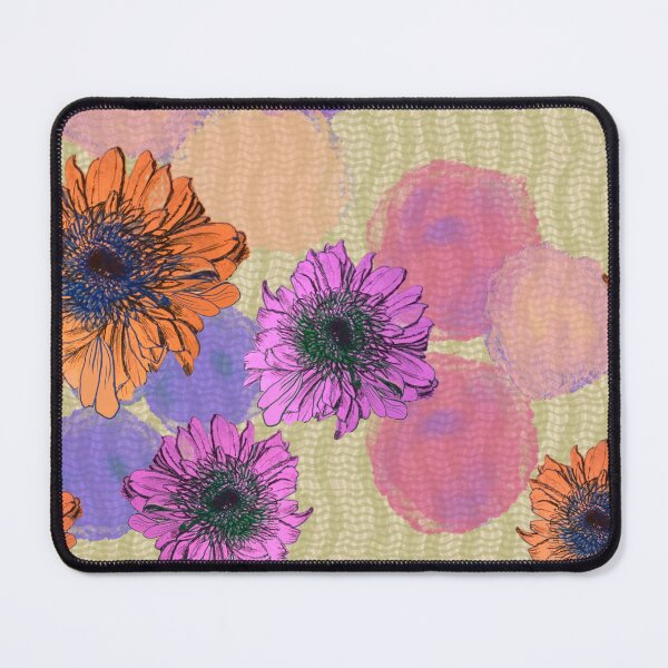 Item preview, Hand-Drawn Floral Craft Maximalist Pattern – Bold Pink & Orange Botanical Illustration designed and sold by Sole-e-Vento-Studio.