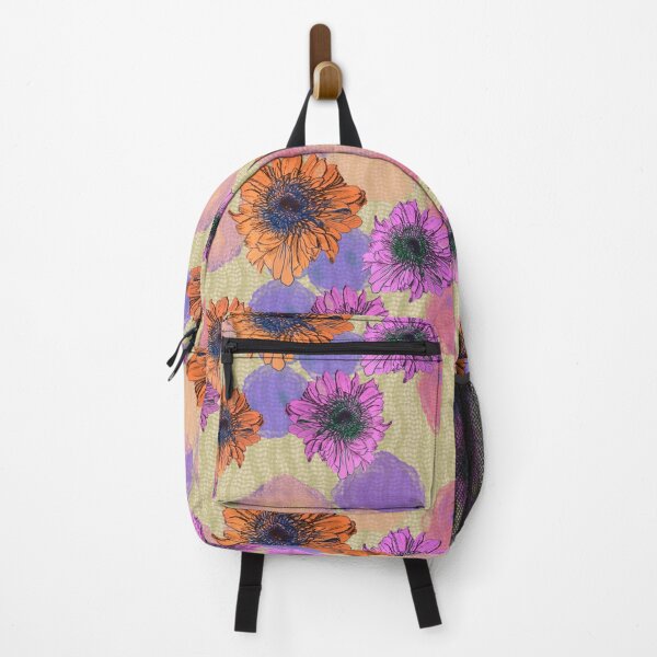 Item preview, Hand-Drawn Floral Craft Maximalist Pattern – Bold Pink & Orange Botanical Illustration designed and sold by Sole-e-Vento-Studio.