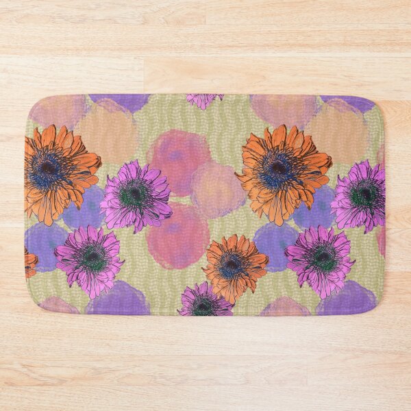 Item preview, Hand-Drawn Floral Craft Maximalist Pattern – Bold Pink & Orange Botanical Illustration designed and sold by Sole-e-Vento-Studio.