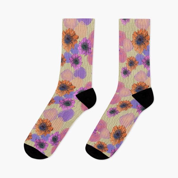 Item preview, Hand-Drawn Floral Craft Maximalist Pattern – Bold Pink & Orange Botanical Illustration designed and sold by Sole-e-Vento-Studio.