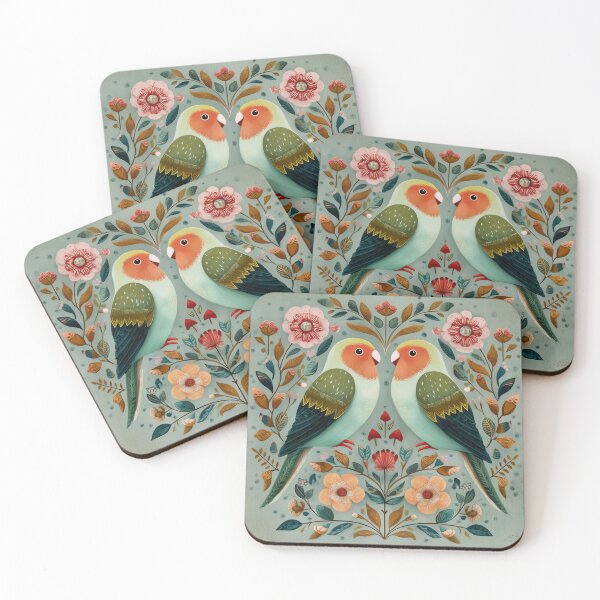 Item preview, Two Love Birds In Scandinavian Art designed and sold by Rtymer.