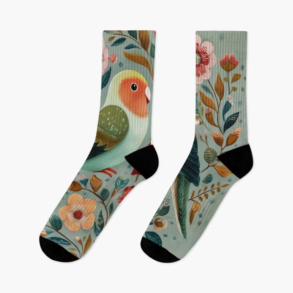 Item preview, Two Love Birds In Scandinavian Art designed and sold by Rtymer.