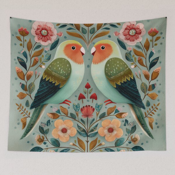 Item preview, Two Love Birds In Scandinavian Art designed and sold by Rtymer.