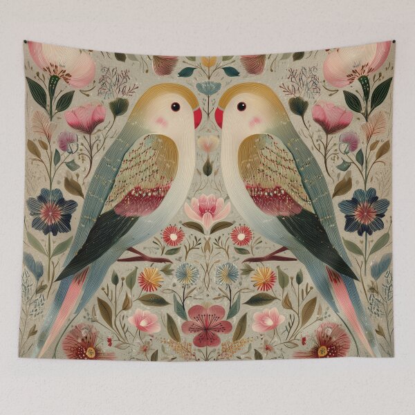 Item preview, Two Love Birds In Scandinavian Art designed and sold by Rtymer.