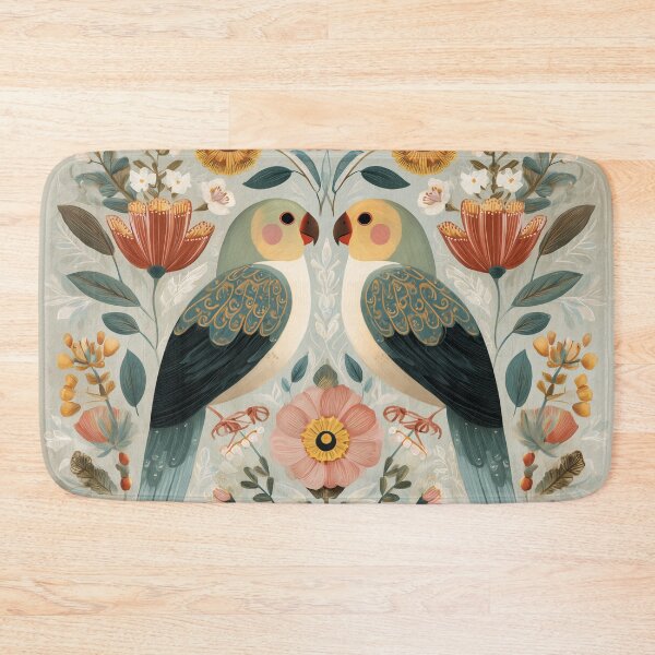 Item preview, Two Love Birds In Scandinavian Art designed and sold by Rtymer.