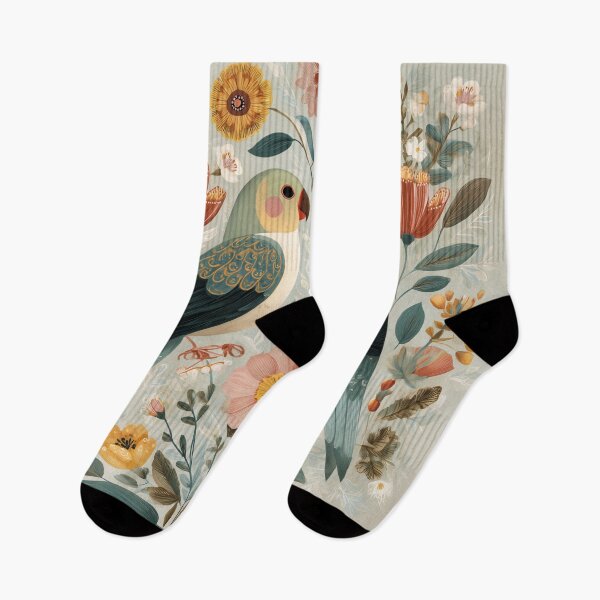 Item preview, Two Love Birds In Scandinavian Art designed and sold by Rtymer.