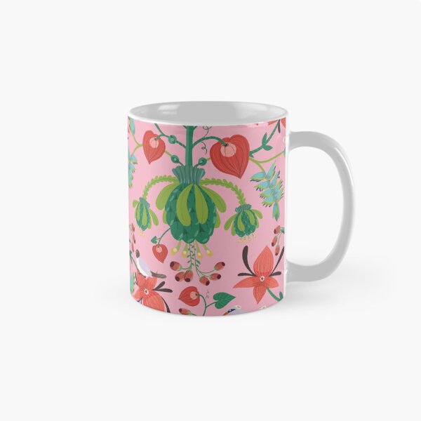 Item preview, Birds in huge flower motif (pink) designed and sold by istolar Pattern design & illustration.