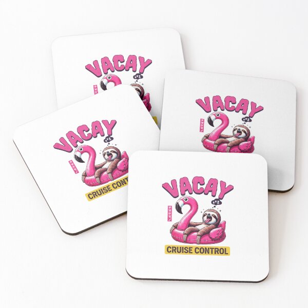 Item preview, Sloth Vacay Cruise Control — Funny Summer Sloth in Flamingo Float Illustration designed and sold by Colorful-Garden.