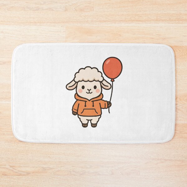 Item preview, Lamb in Hoodie Holding Balloon – Sweet Cute Animal for Kids designed and sold by Confuzz1ed.