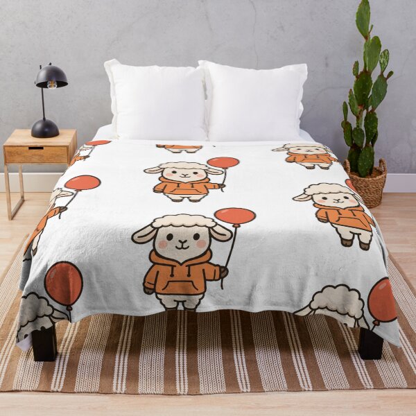 Item preview, Lamb in Hoodie Holding Balloon – Sweet Cute Animal for Kids designed and sold by Confuzz1ed.