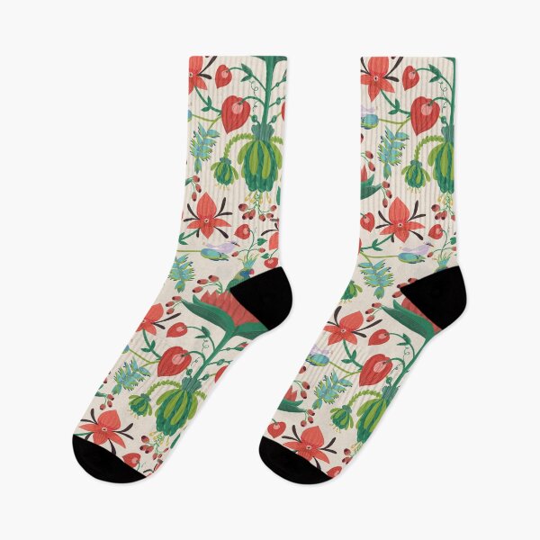 Item preview, Birds in huge flower motif (cream) designed and sold by istolar Pattern design & illustration.