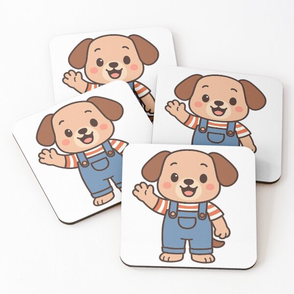 Item preview, Puppy in Dungarees Waving Hello – Cute Kids Animal Design designed and sold by Confuzz1ed.