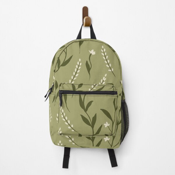 Item preview, Seamless botanical leaf pattern with minimal floral elements in olive green tones, hand drawn nature style for fabric, wallpaper, textile, modern organic design. designed and sold by Opart Srinok.