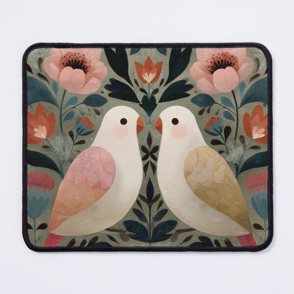 Item preview, Two Love Birds In Scandinavian Art designed and sold by Rtymer.