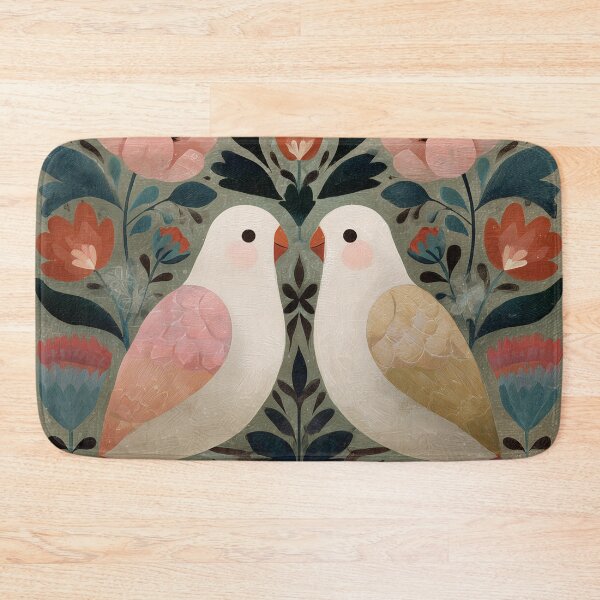 Item preview, Two Love Birds In Scandinavian Art designed and sold by Rtymer.