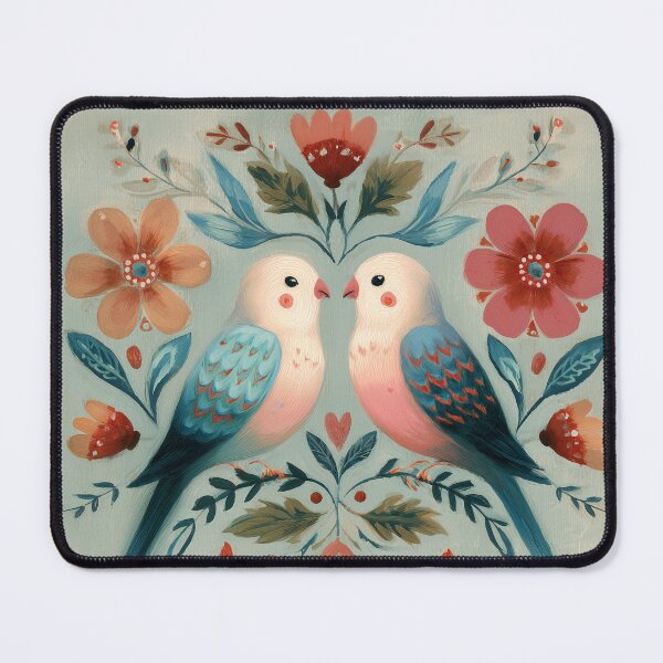 Item preview, Two Love Birds In Scandinavian Art designed and sold by Rtymer.