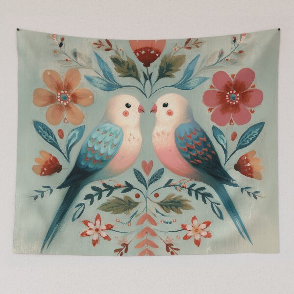 Item preview, Two Love Birds In Scandinavian Art designed and sold by Rtymer.