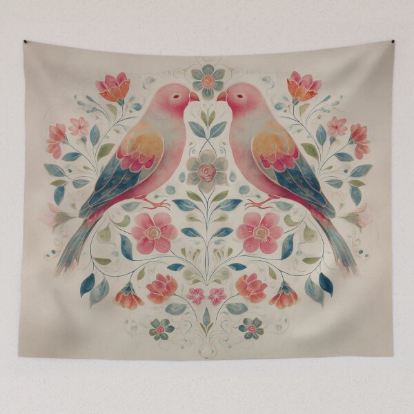Item preview, Two Love Birds In Scandinavian Art designed and sold by Rtymer.