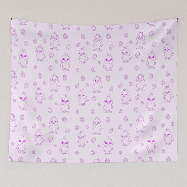 Item preview, Cute and funny easter chicks seamless pattern on a soft pink background designed and sold by IriArt-Designs.