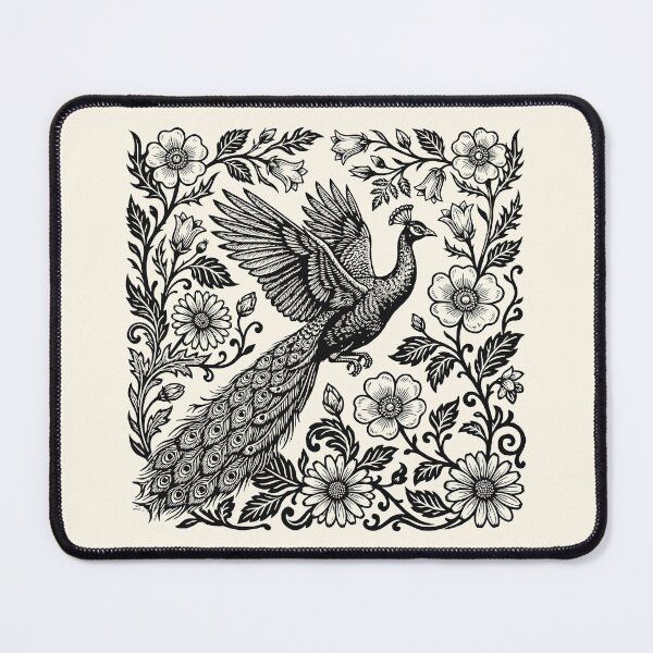 Item preview, Indian Peafowl Folklore Vintage Floral Birdwatching designed and sold by Y-Vibes.