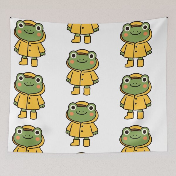 Item preview, Happy Frog in Raincoat and Boots – Playful Kids Animal Illustration designed and sold by Confuzz1ed.