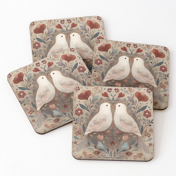 Item preview, Two Love Birds In Scandinavian Art designed and sold by Rtymer.