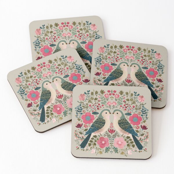Item preview, Two Love Birds In Scandinavian Art designed and sold by Rtymer.